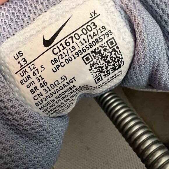 Nike Air Max Fusion Pure Platinum Indigo Fog White CJ1670-003 Men Size 13 - Picture 14 of 16